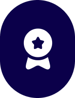 Here's an alt tag for the image: `Award badge with star`